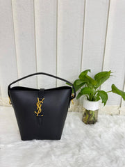 Ysl Saint Laurent Le 37 bucket Bag Black With OG Box Dust Cover & Carry Bag 88751 Black