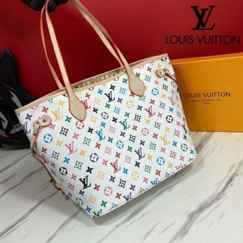 Louis Vuitton LV Neverfull Multicolour Monogram White – Lebrouges