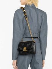 Balmain Small 1954 Soft Quilted Flap Bag With OriginalBox Black