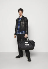 Karl Lagerfeld Premium Duffle Messenger Bag With Dust Bag (Black - 267)