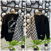 WELLDONE WD1 Graphic Mix Logo Printed Premium Black Sweater