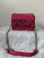 Karl Lagerfeld Quilted Sling With Original Box PINK