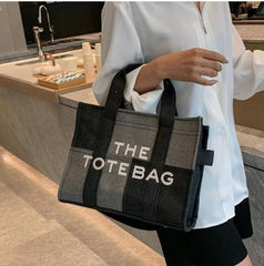 MARC JACOBS DENIM TOTE BAG WITH DUST BAG & LONG STRAP