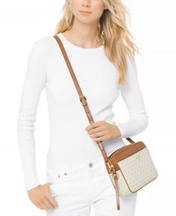 Michael Kors MK Jet Set Charm Camera Bag With Dust Bag (White)