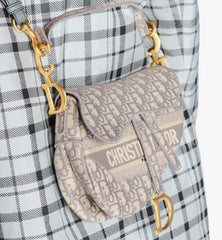 Dior Saddle Oblique Grey With Original box