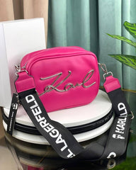 Karl Lagerfeld K-Ikonik Camera Crossbody Bag With OG Box & Dust Bag (Magenta)