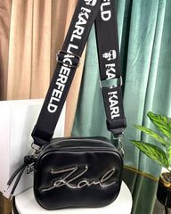 Karl Lagerfeld K-Ikonik Camera Crossbody Bag With OG Box & Dust Bag (Black)