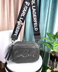 Karl Lagerfeld K-Ikonik Camera Crossbody Bag With OG Box & Dust Bag (Black)