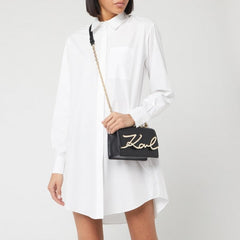 Karl Lagerfeld K Signature Cross Body Shoulder Bag With OG Box & Dust Bag (Black - 339)