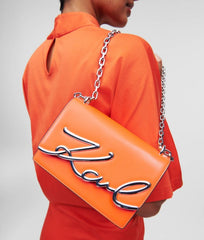 Karl Lagerfeld K Signature Cross Body Shoulder Bag With OG Box & Dust Bag (Orange - 340)