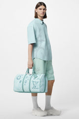 Louis Vuitton LV M22570 Keepall Bandoulire Premium Monogram Unisex Duffle Bag With Dust Bag (Blue - 625)