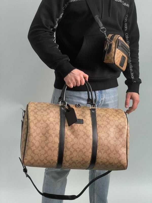 Coach Boston Premium Edition Duffle Bag With Dust Bag (Brown-689