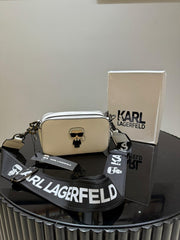 Karl Lagerfeld K-Ikonik Camera Crossbody Bag With OG Box & Dust Bag (White) K500