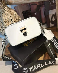 Karl Lagerfeld K-Ikonik Camera Crossbody Bag With OG Box & Dust Bag (White) K500