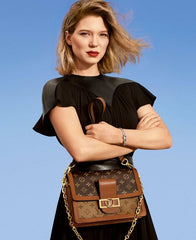Louis Vuitton LV Dauphine Monogram Bag With OG Double Box & Dust Bag (Brown - 619)