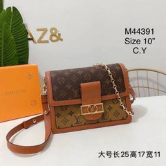 Louis Vuitton LV Dauphine Monogram Bag With OG Double Box & Dust Bag (Brown - 619)