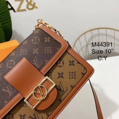 Louis Vuitton LV Dauphine Monogram Bag With OG Double Box & Dust Bag (Brown - 619)