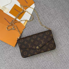 Louis Vuitton LV Felicie Monogram Pochette With OG Box & Dust Bag (Brown - 731)