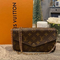 Louis Vuitton LV Felicie Monogram Pochette With OG Box & Dust Bag (Brown - 731)