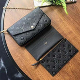 Louis Vuitton LV Felicie Monogram Pochette With OG Box & Dust Bag (Black - 732)