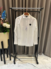 Balmain Round Chest Logo Back Print Box Pack Full Sleeves Shirt White