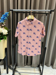 Burberry Horse Print Half Sleeves Shirt Pink