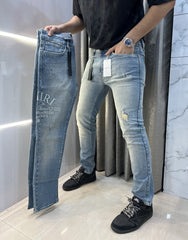 Amiri Greenish Embroidery Work Imported Hyperflex Denim