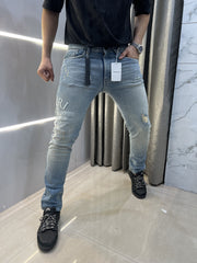 Amiri Greenish Embroidery Work Imported Hyperflex Denim