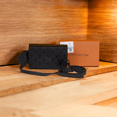 Louis Vuitton LV Aero Mini Soft Trunk With OG Box & Dust Bag (Black Embossed - 724)