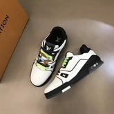 LV Leather Trainer Sneakers 2021 White Black