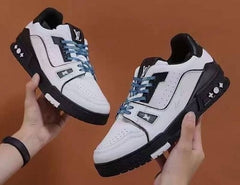 LV Leather Trainer Sneakers 2021 White Black