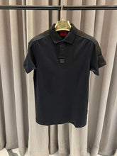 HUGO BOSS SHOULDER STUD POLO T-SHIRT BLACK