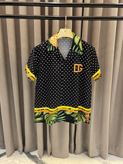 Dolce & Gabbana Polka Dot Floral Half Sleeves Shirt