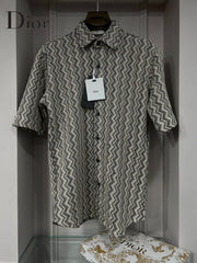 Christian Dior Signature Zig Zag Print Box Pack Half Sleeves Shirt