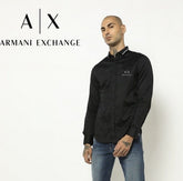 Armani Exchange Black Logo Print Shirt With Premium Box Packing And Carry Bag