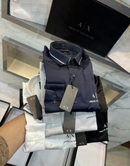 Armani Exchange Black Logo Print Shirt With Premium Box Packing And Carry Bag