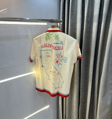 Zara Cream All Over Printed Imported Half Shirt