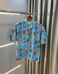 Versace Sky Blue All Over Printed Premium Oversized Shirt