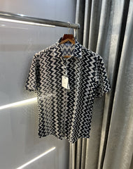 Christian Dior Black Zig Zag Premium Crochet Shirt