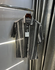 Christian Dior Black Stripes Premium Crochet Shirt