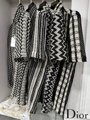 Christian Dior Black Stripes Premium Crochet Shirt