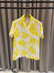 Zara floral printed shirt white yellow turkish shirt