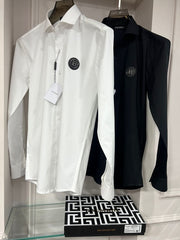 BALMAIN PARIS Paris Black Back Patch Work Shirt With Premium Box Packing And Carry Bag