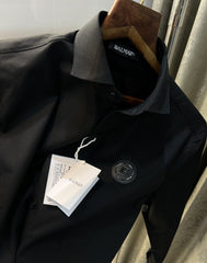 BALMAIN PARIS Paris Black Back Patch Work Shirt With Premium Box Packing And Carry Bag