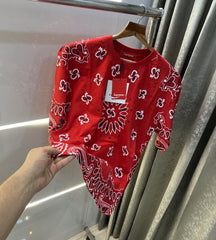 Supreme Red All Over Print Imported Oversized T-Shirt
