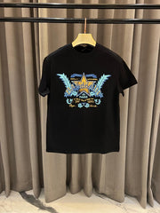 Balmain Paris Middle Brand Print Round Neck T-shirt Black