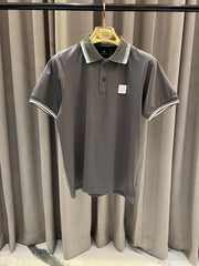 ARMANI EXCHANGE CHEST LOGO POLO GREY