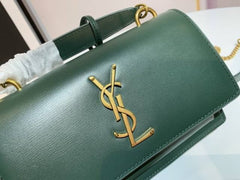 YSL Sunset Top Handle Green With Original Box