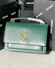 YSL Sunset Top Handle Green With Original Box