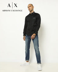 Armani Exchange BLACK PREMIUM SHIRT WITH BRAND BOX PACKING AND CARRY BAG 1621